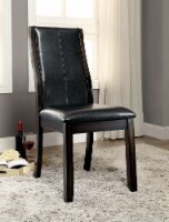 Set of 2 Leatherette Dining Side Chair in Brown Cherry