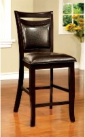 Set of 2 Padded Leatherette Dining Chair in Dark Cherry and Espresso