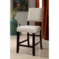 Set of 2 Counter Height Chair in Antique Black and Beige
