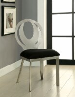 Set of 2 Microfiber and Metal Side Chair in Silver and Black Finish