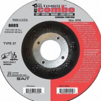United Abrasives/Sait Combo Wheel,4.5 In D,7/8 In AH,60 Grit  22320