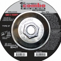 United Abrasives/Sait Combo Wheel,4.5 In D,5/8-11 AH,60 Grit  22430