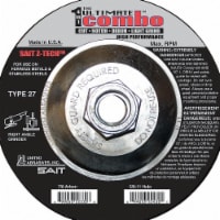 United Abrasives/Sait Combo Wheel,4.5 In D,5/8-11 AH,60 Grit  22430