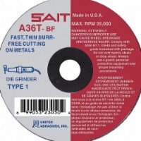 United Abrasives/Sait CutOff Wheel,A36T,4 x.062 x5/8 ,19000rpm  23061