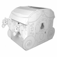 My Very Own House PC5536R Childrens Large Coloring Playhouse - Princess Carriage, White