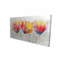 FOUR COLORED FLOWERS ON GRAY BACKGROUND - Print on canvas by Begin Edition