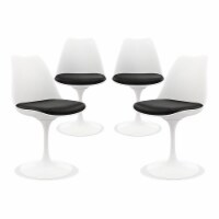 Aron Living Rose 17.5  Plastic and Metal Dining Chairs in Black (Set of 4)