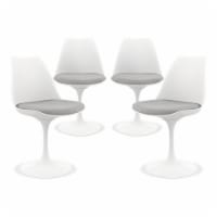 Aron Living Rose 17.5  Plastic and Metal Dining Chairs in Gray (Set of 4)