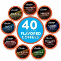 Brooklyn Beans Flavored Coffee Variety Pack Pods, Keurig K-Cups Coffee Maker, 40 Count