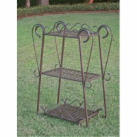 International Caravan Santa Fe Iron Nailhead 3-Tier Plant/Utility Shelf International Caravan Santa Fe Iron Nailhead 3-Tier Plant/Utility Shelf