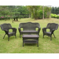 International Caravan 3180-AB Maui Outdoor Seating Group, Antique Black - 4 Piece
