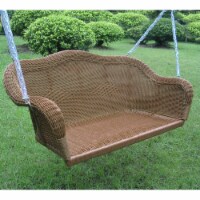 Maui Resin Wicker/ Steel Hanging Loveseat Swing - Mocha