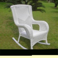 International Caravan 4007-1CH-WT San Tropez Resin Wicker Aluminum Rocker, White
