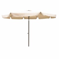 International Caravan YF-1104-3M and BE Outdoor 10 Foot Aluminum Umbrella with Flaps Beige