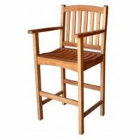 International Caravan TT-BC-003 and 2CH Royal Tahiti Wood Set of Two Bar Height Arm Chair