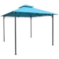 International Caravan YF-3136B-AB Square Vented Canopy Gazebo, Aqua Blue
