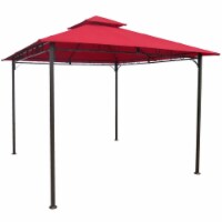 International Caravan YF-3136B-RR Square Vented Canopy Gazebo, Ruby Red