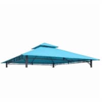 International Caravan YF-3136B-CNP- AB 10 ft. Gazebo Canopy St. Kitts Replacement Top, Aqua B