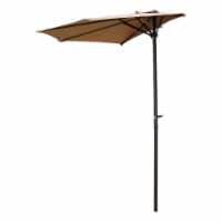 International Caravan YF-1147-2.7M-KH 9 ft. Half Round Wall Hugger Umbrella, Khaki
