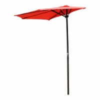 International Caravan YF-1147-2.7M-TD 9 ft. Half Round Wall Hugger Umbrella, Tangerine Dream