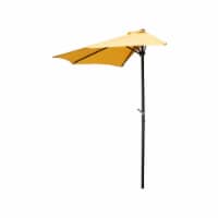 International Caravan YF-1147-2.7M-LY 9 ft. Half Round Wall Hugger Umbrella, Lemon Yellow