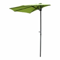 International Caravan YF-1147-2.7M-GG 9 ft. Half Round Wall Hugger Umbrella, Grass Green