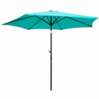 International Caravan YF-1104-2.5M-AB 8 ft.Outdoor Aluminum Umbrella, Aqua Blue