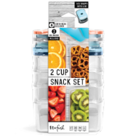 Fit and Fresh Snack Set Containers + Ice Packs Perspective: Main