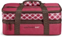 Rachael Ray Expandable Lasagna Lugger - Plaid Burgundy