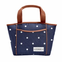 Foundry Oakland Polka Dot Lunch Bag - Navy Perspective: Main