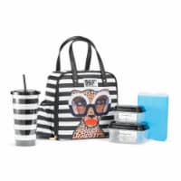 Fit & Fresh 2950BBHSC2970 Artist Collection Deluxe Lunch Kit, Black & White Stripes
