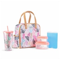 Fit & Fresh 2950CATSC3028 Artist Collection Deluxe Lunch Kit, Multi Color Palms