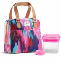 Medport 2950ETVSC2864 Minneola Insulated Lunch Bag Kit, Multi Color - Bright Brush Strokes