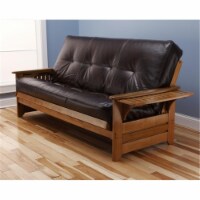 Kodiak Furniture Phoenix Butternut Futon with Java Brown Faux Leather Mattress