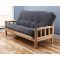 Kodiak Furniture Lodge Futon with Fabric Mattress in Thunder Gray/Natural