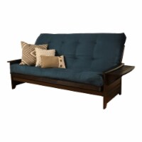 Kodiak Furniture Phoenix Queen Futon with Suede Fabric Mattress in Blue/Espresso