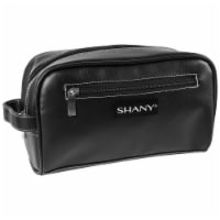 SHANY Unisex Toiletry Travel Dopp Kit Black Leatherette