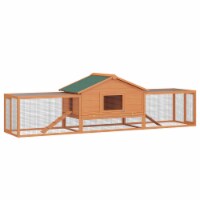 Double Level Rabbit Cage Exclosure w/ Ramp Run, Asphalt Roof for Outdoor Use