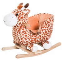 Baby Kids Toy Plush Rocking Horse Giraffe Style Rocker Rider w/ Sound