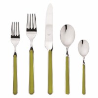 Mepra 10Q722020 Fantasia Flatware Set, Olive Green - 5 Piece