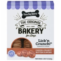 Three Dog Bakery Lick 'n Crunch Carob and Peanut Butter Dog Cookies