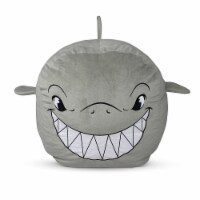 Bins Things Shark Bean Bag Chair Cover Grey for Kids Ultra-Soft and Fluffy Fur-Like