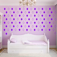 VWAQ Diamond Shape Wall Decals Peel and Stick Patterns Stickers Decor - V1 100 Pcs