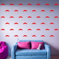 VWAQ Mustaches Wall Decals - Kids Room Stickers Peel and Stick - Pack of 39 PCS