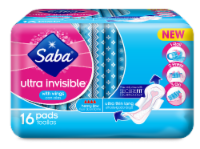 Saba® Ultra Invisible™ Heavy Flow Ultra Thin with Wings Maxi Pads Perspective: Main