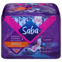 Saba® Ultra Invisible™ Extra Heavy Flow Ultra Thin Overnight with Wings Maxi Pads Perspective: Main