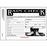 Centurion  3 Part Rain Check - 25 Pack