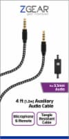 ZGear 3.5mm Auxiliary Audio Cable with Microphone and Remote - Black