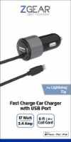 ZGear® Dual Output Lightning Car Charger with USB Port for iPhone 5 Perspective: Main