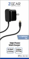 ZGear Lightning Cable High Power Wall Charger - Black Perspective: Main
